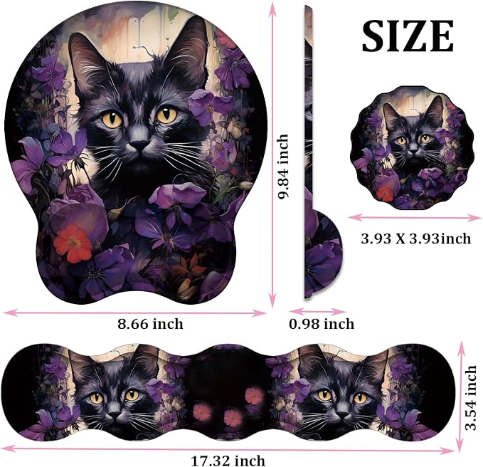 Cat & Purple Flower