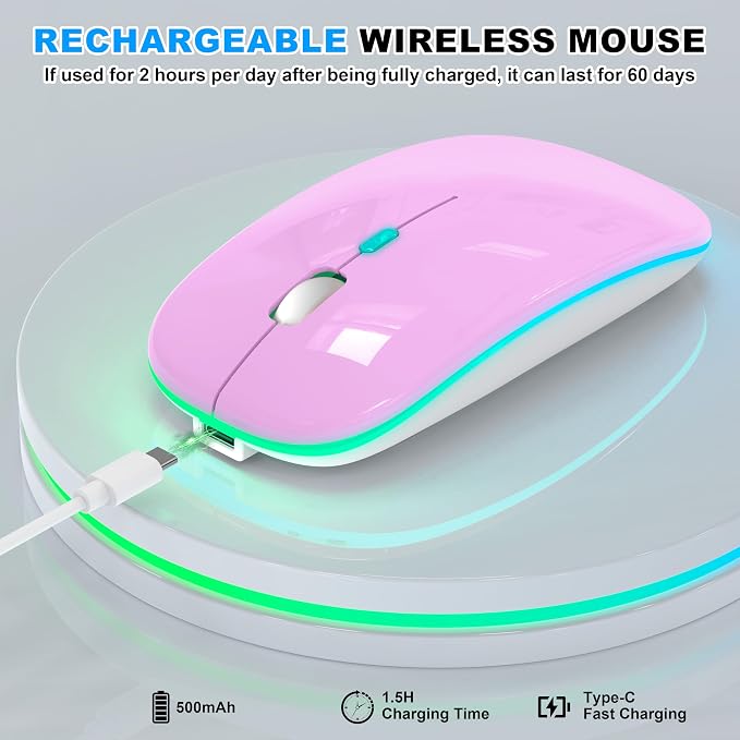 LED Wireless Mouse (Purple)