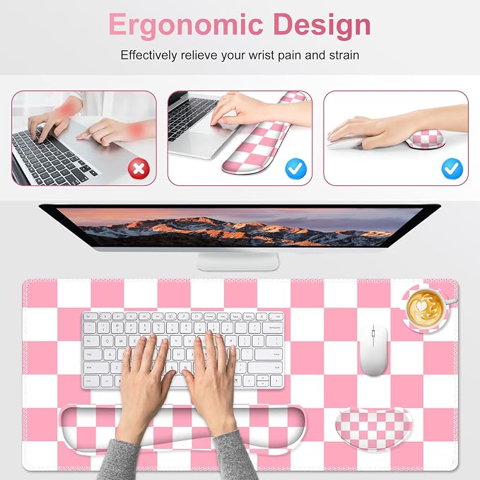 Pastel Pink White Checker