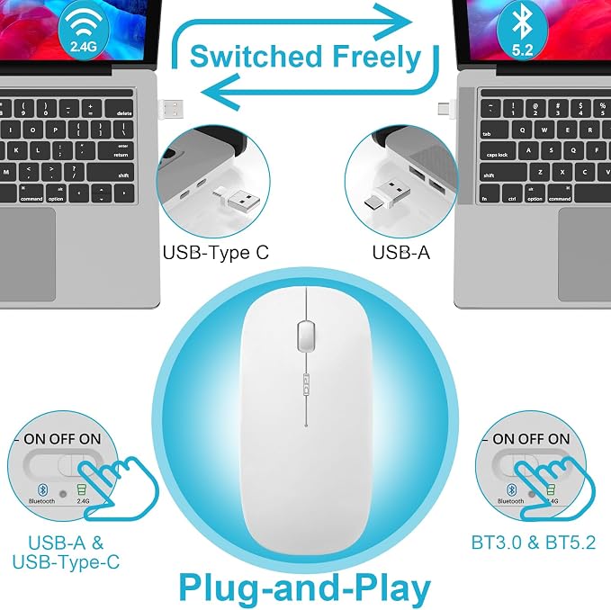 2.Bluetooth Wireless Mouse (Black)