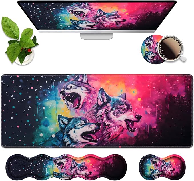 Watercolor Art Wolf Howling