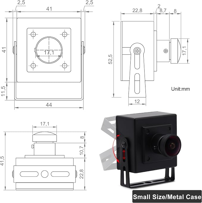 5MP-L170 M12+Case (HFOV 138°)