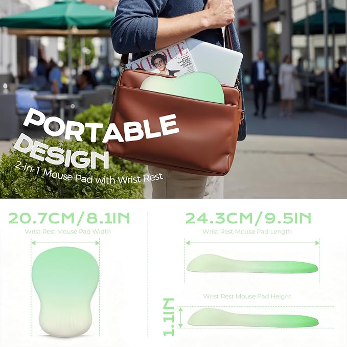 green mouse wrist rest
