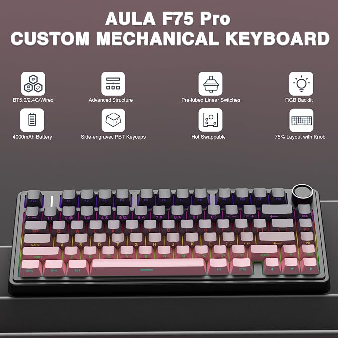 F75 Pro-Gradient Pink Black