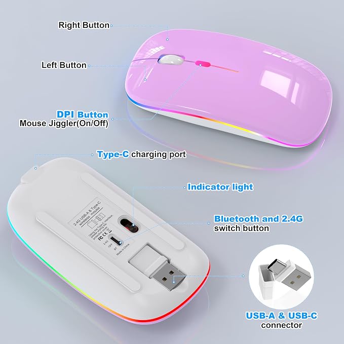 LED Wireless Mouse (Purple)