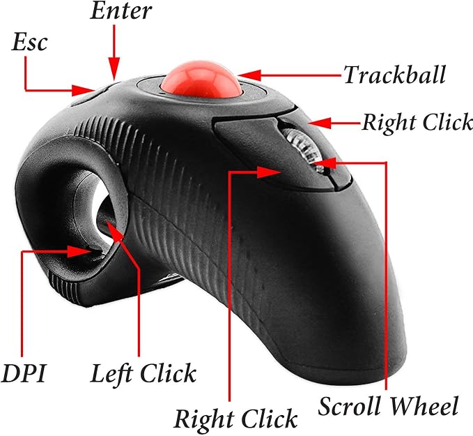 Black Wireless Red TrackBall