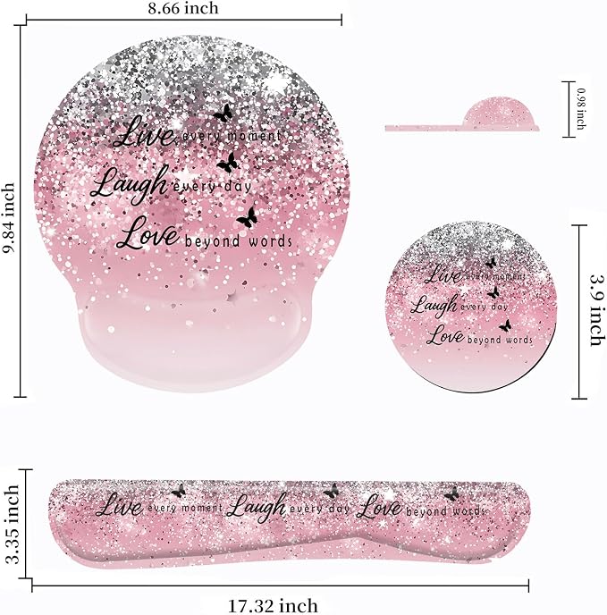 Live Love Laugh Quote Pink Sparkle Glitter