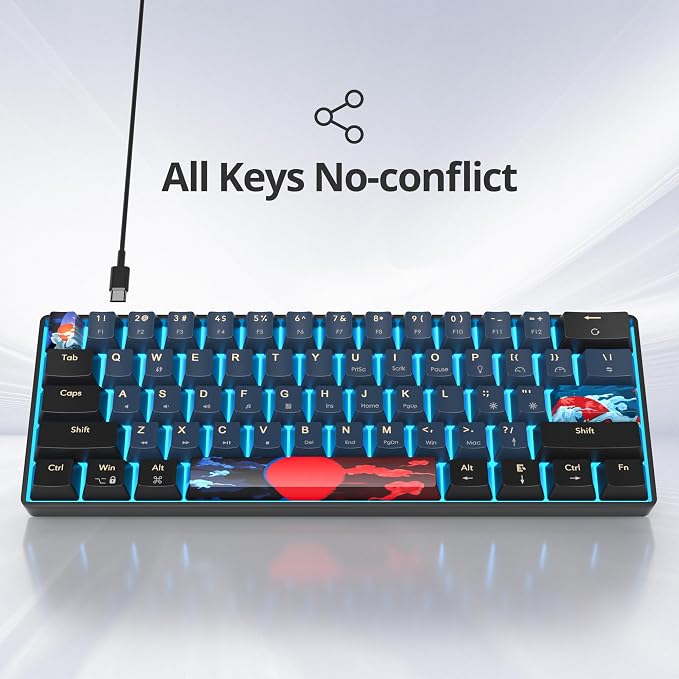 Ice-blue 61Black/Red Switch