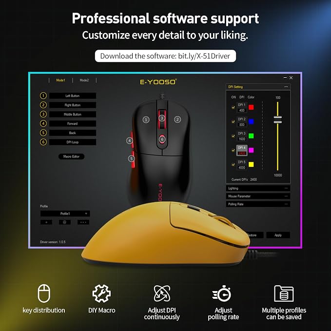 Wired Yellow Mouse