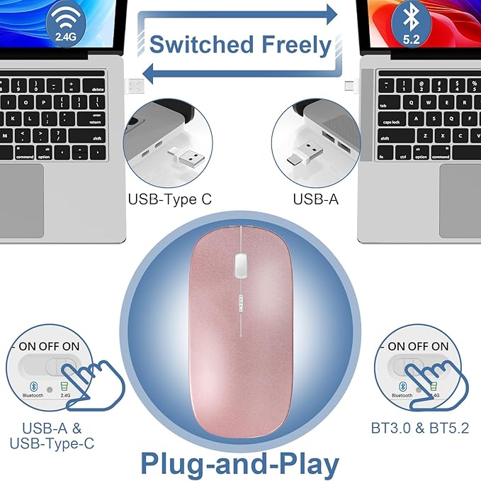 2.Bluetooth Wireless Mouse (Black)