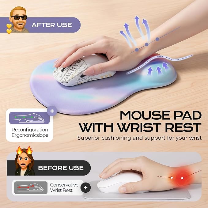 Multi purple mouse wrist rest