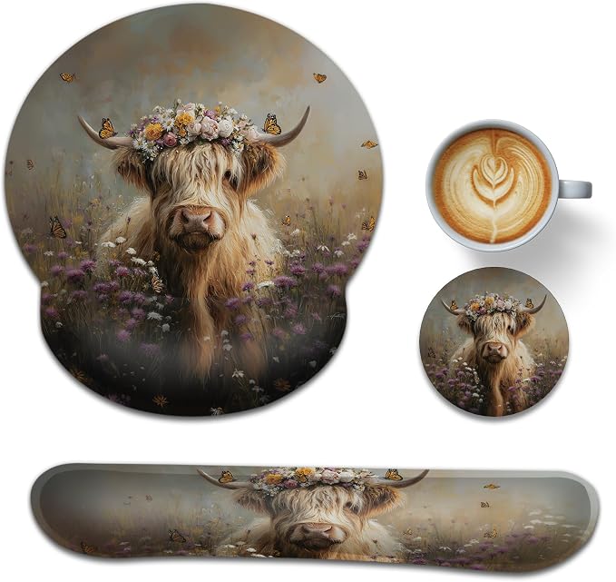 Highland Cow Flower Butterfly