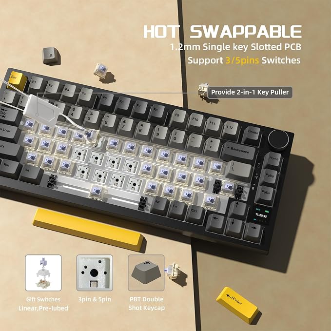 black grey yellow/gift switches