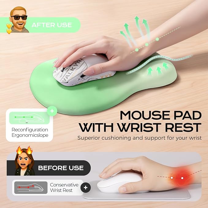 green mouse wrist rest