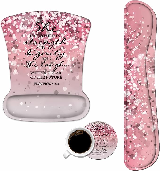Pink Bible Verse Proverbs 31:25