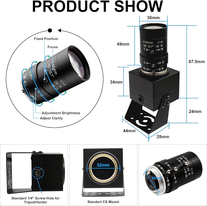 4K USB Camera 5-50mm Varifocal Lens