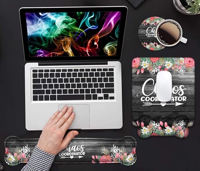 Chaos Coordinator Quotes Colored Floral Wreath Print