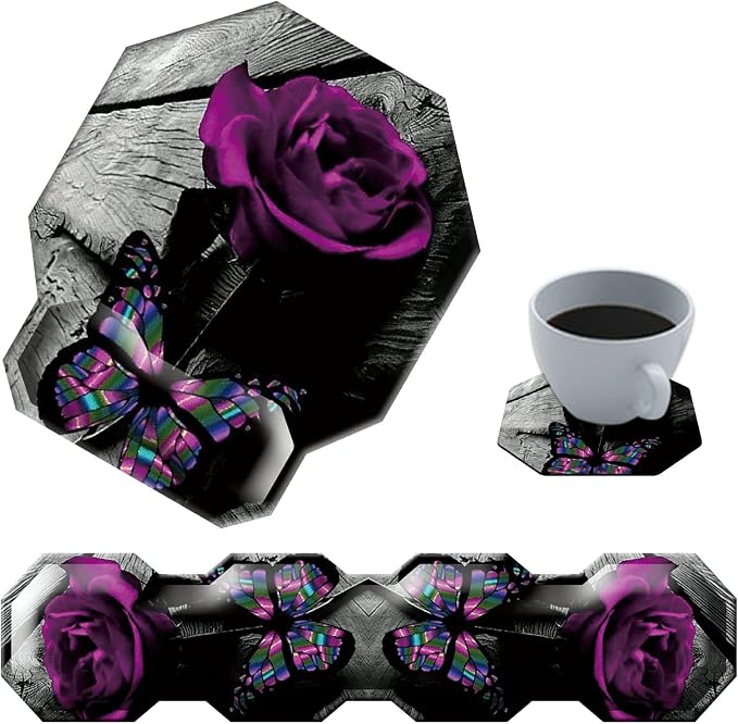 Purple Rose & Butterfly