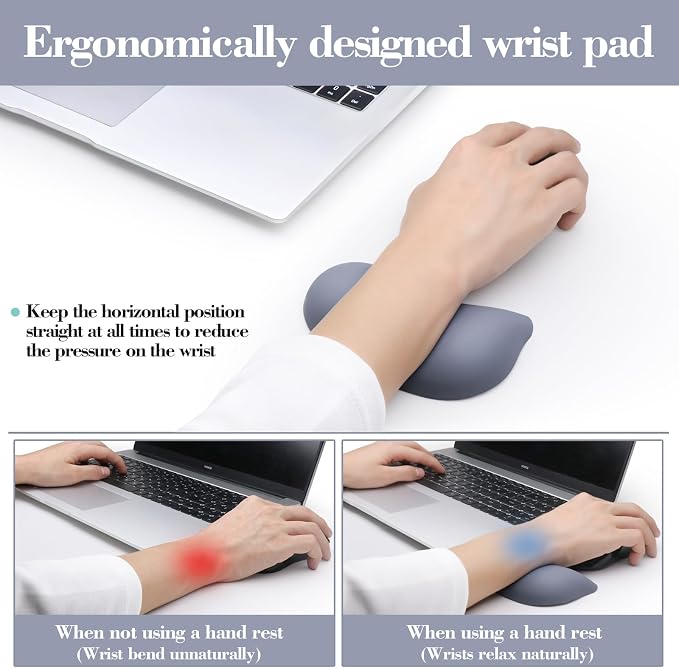Set of 2 (Keyboard Rest + Mouse Rest) Blue