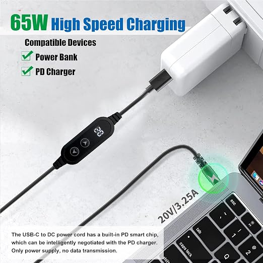 Black-65W with 16 Adapter DC Cable