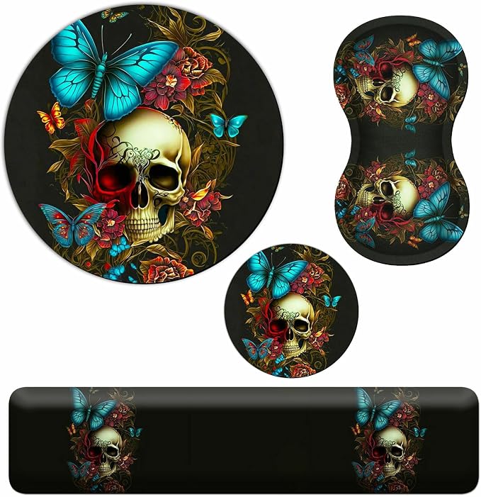 Blue Butterfly Skull