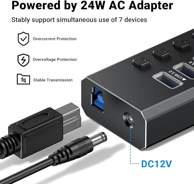 7 Port USB 3.0 Hub
