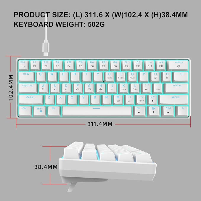 White(Ice Blue Light)/Red Switch
