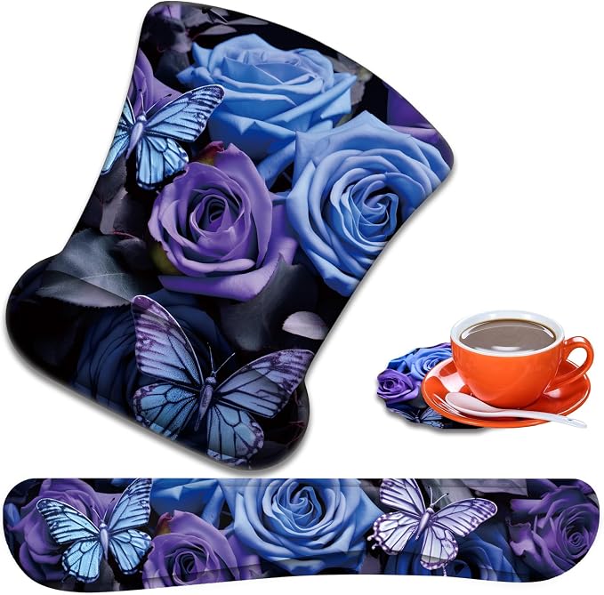 Purple Roses and Blue Butterflies