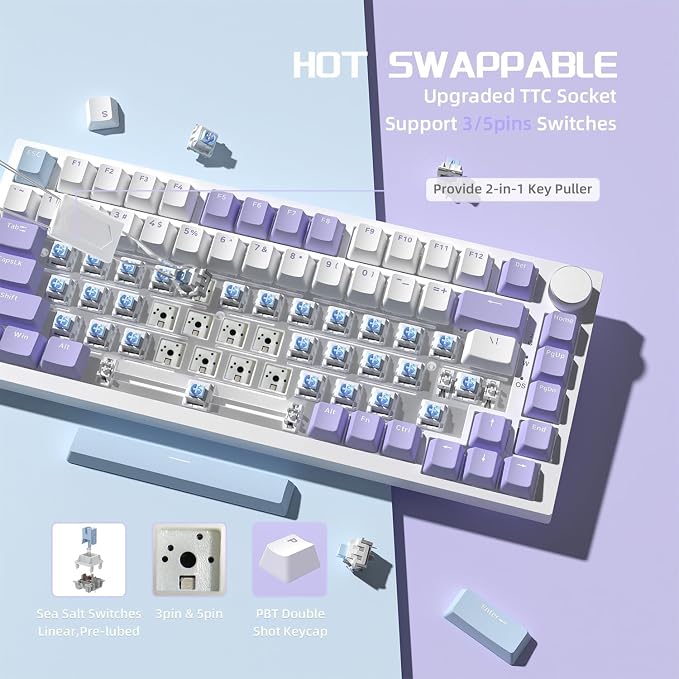 blue white purple/sea salt switches