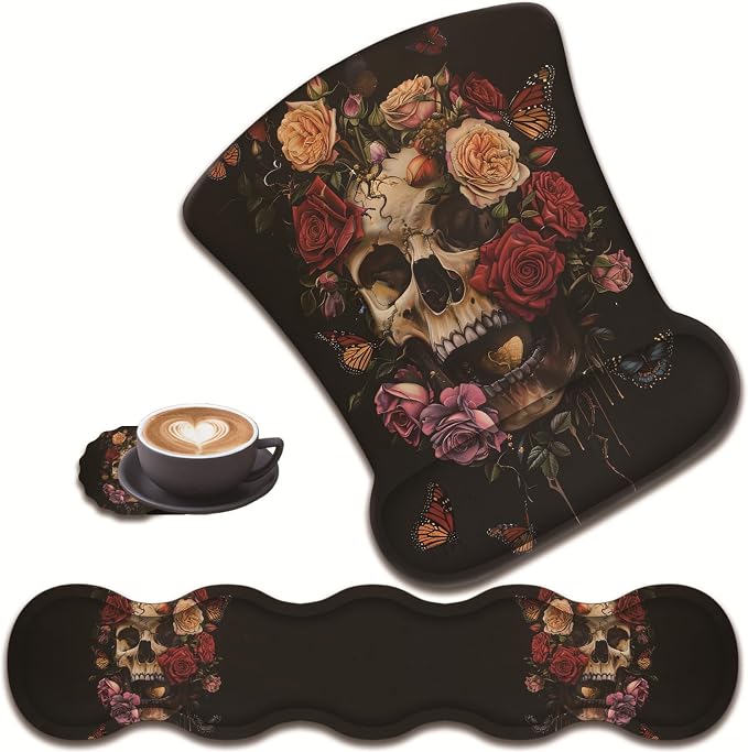 Butterflies, Roses and Skull