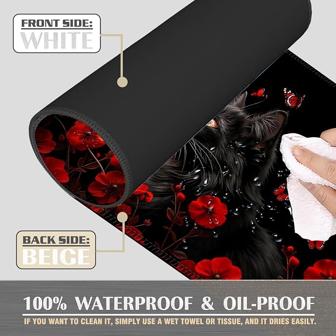 Black Cat Flowers and Butterflies