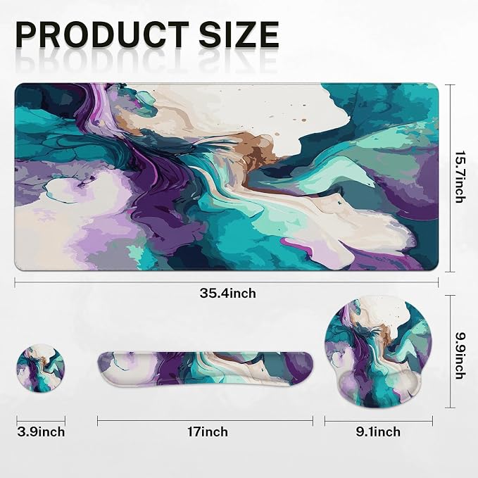 Teal And Purple Marbling