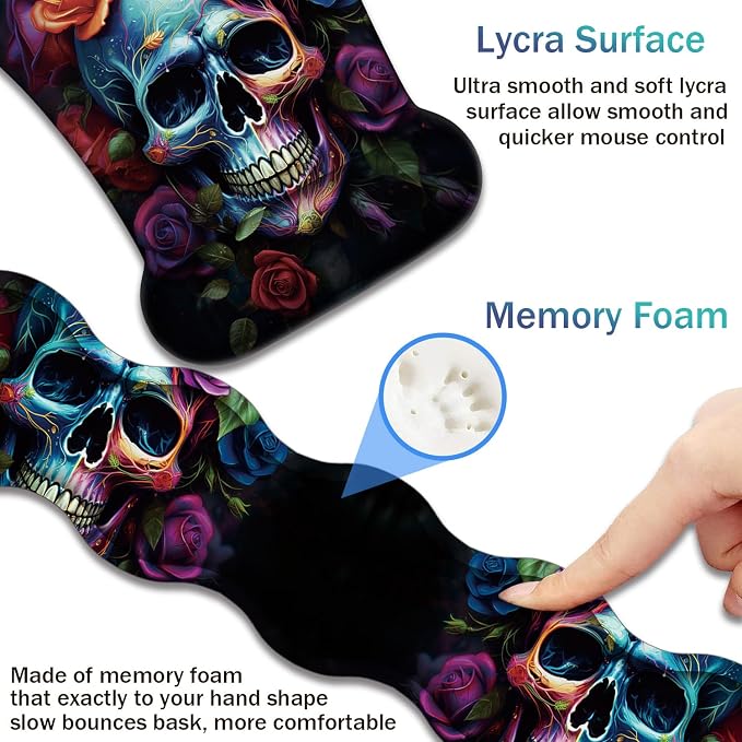 Colorful Rose Flower Skull