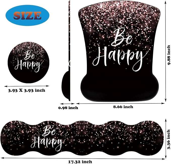 Rose Gold Glitter Black Be Happy