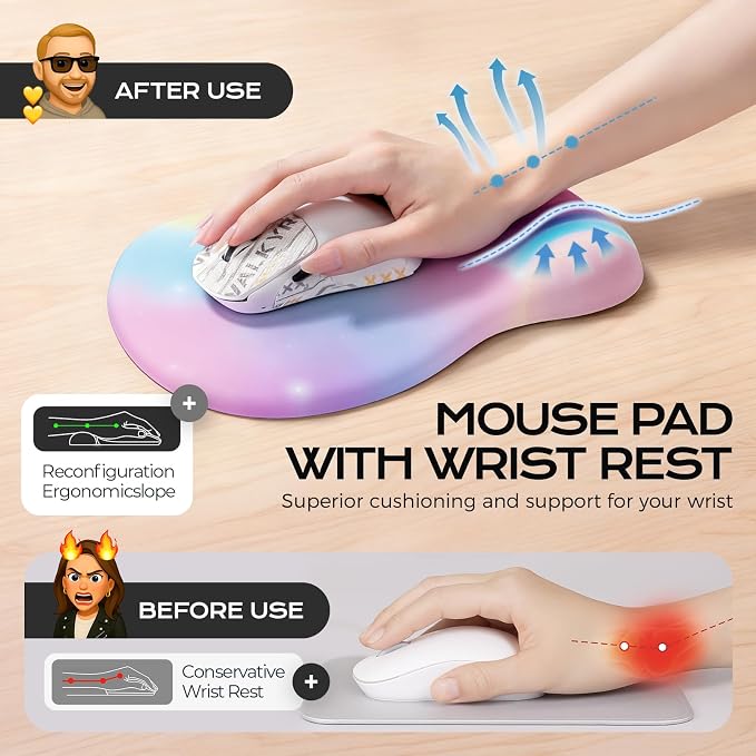 Multi pink mouse wrist rest