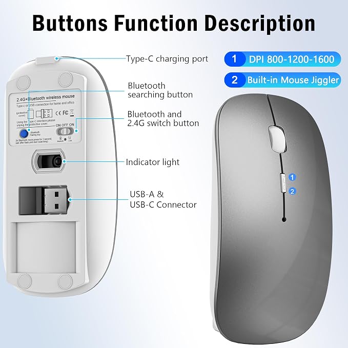 Wireless Bluetooth Mouse (Grey)