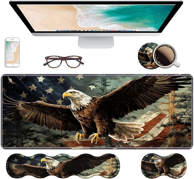 Patriotic American Flag Bald Eagle