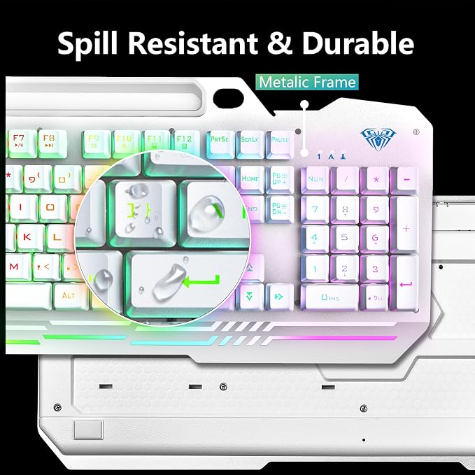 White Keycaps + Silver Panel