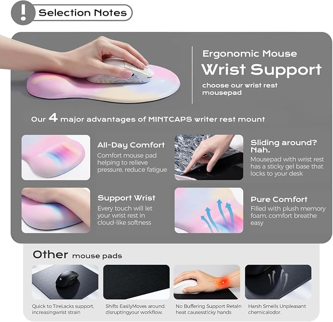 Multi pink mouse wrist rest