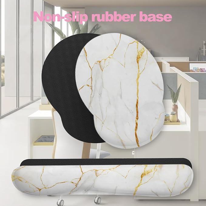 White Gold Flowing Marble