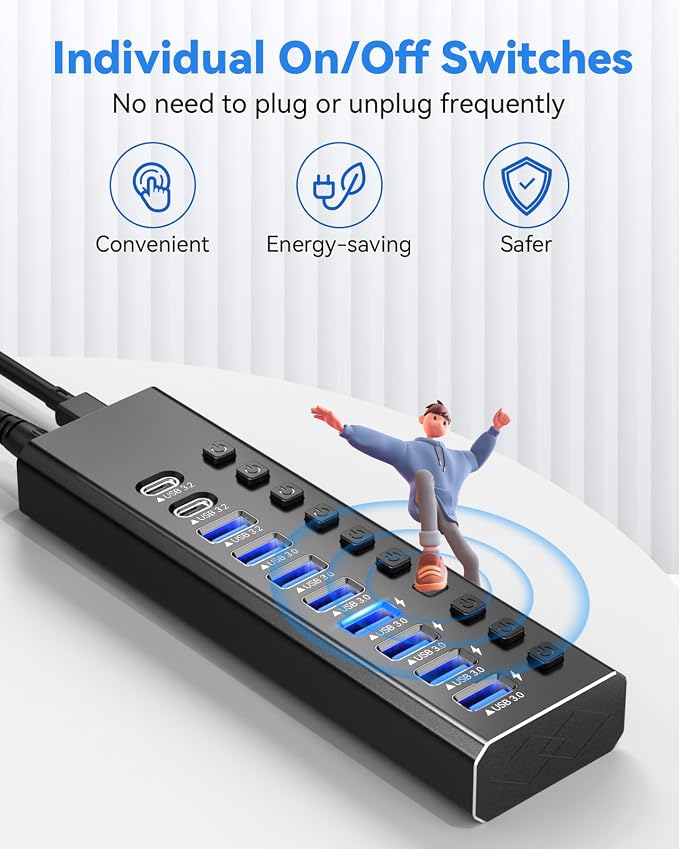 10 Port USB 3.2 Hub