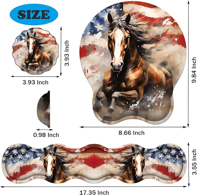 American Flag and Horse