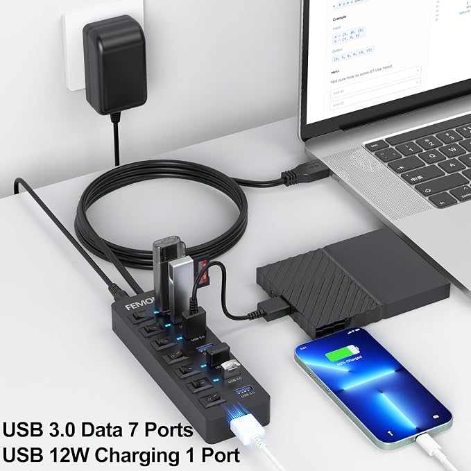 7 USB 3.0 +1 Charging