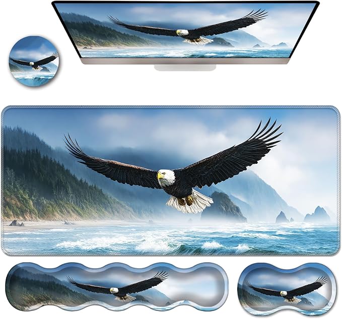 Bald Eagle Flying Over Sea-2-12