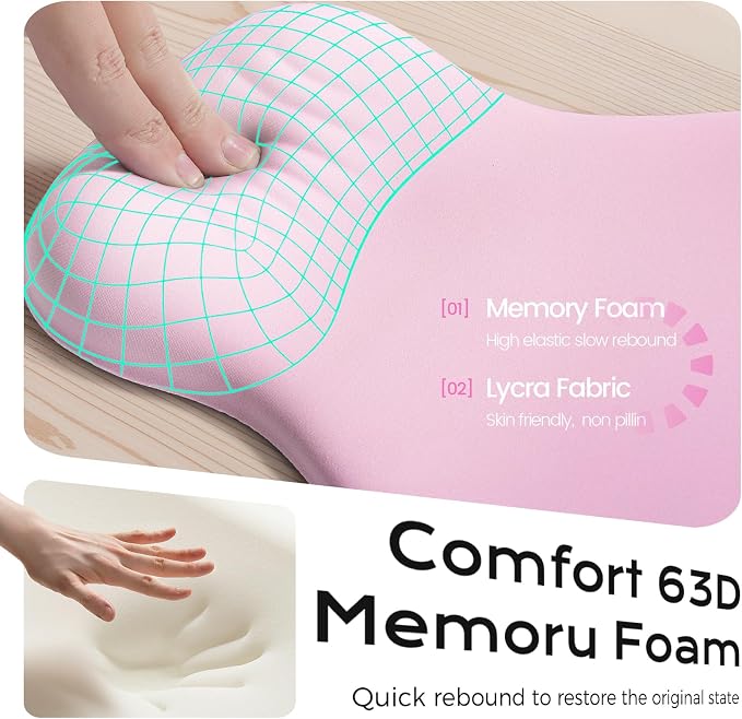 pink mousepad with wrist rest