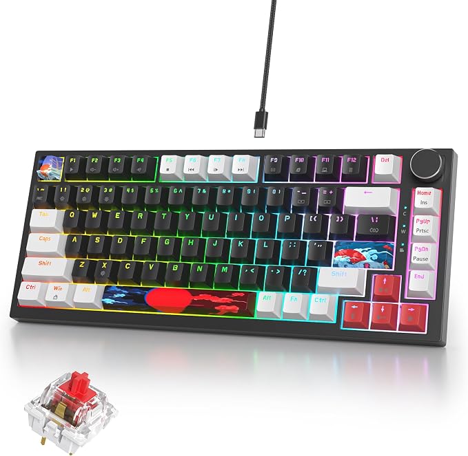 82 White Black/Red Switch