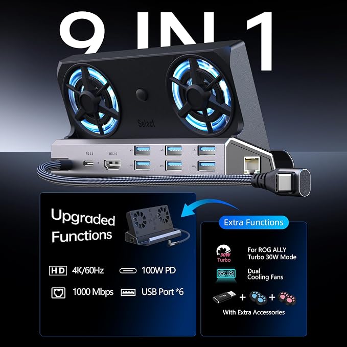 12-in-1 Dual Cooling Fan
