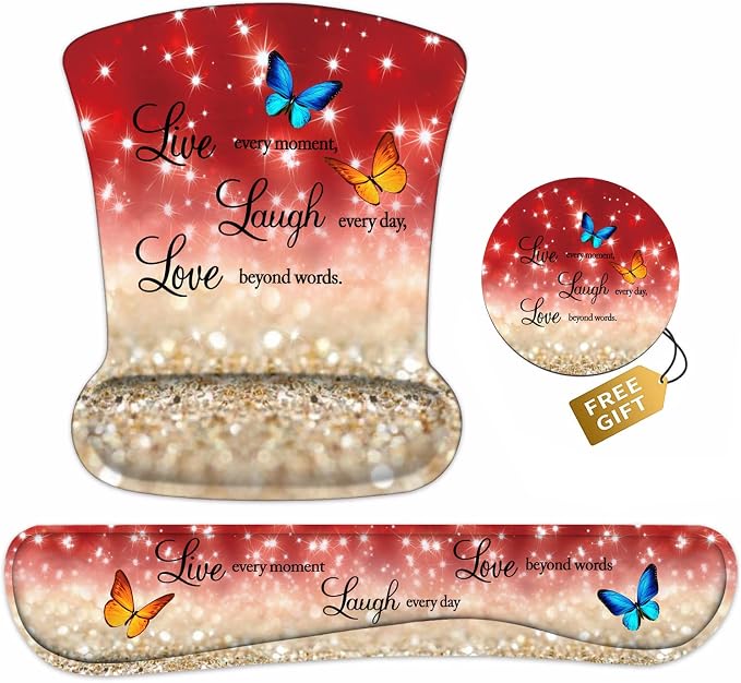 Red Glitter Quote Live Laugh Love