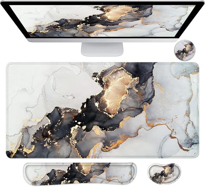 4Pcs-Black & Grey Marble