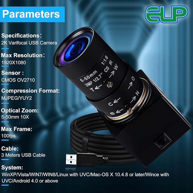 2mp 5-50mm varifocal lens